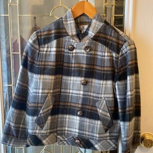 Cropped plaid coat